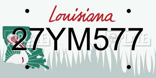 27YM577 Louisiana License Plate