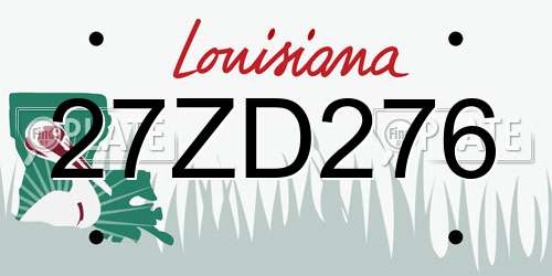 27ZD276 Louisiana License Plate