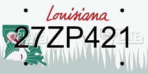 27ZP421 Louisiana License Plate