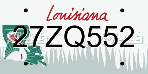 27ZQ552 Louisiana License Plate