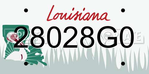 28028G0 Louisiana License Plate
