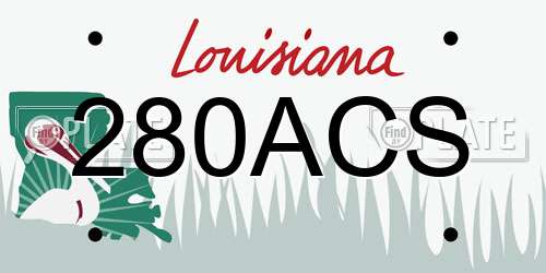 280ACS Louisiana License Plate