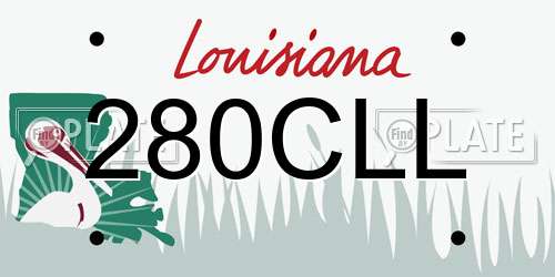 280CLL Louisiana License Plate