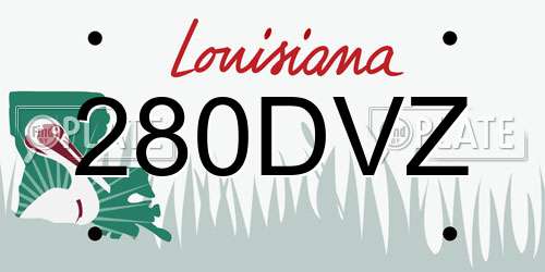 280DVZ Louisiana License Plate