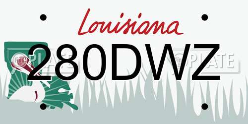 280DWZ Louisiana License Plate