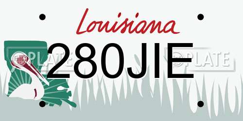 280JIE Louisiana License Plate