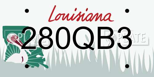 280QB3 Louisiana License Plate