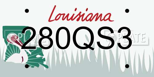 280QS3 Louisiana License Plate