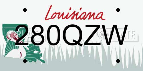280QZW Louisiana License Plate