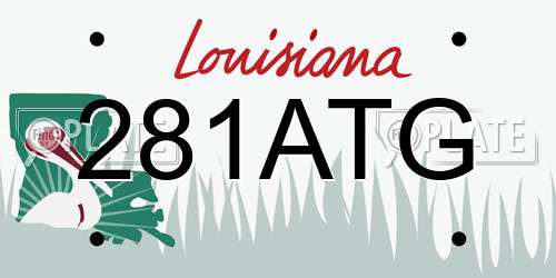 281ATG Louisiana License Plate