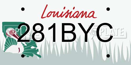 281BYC Louisiana License Plate