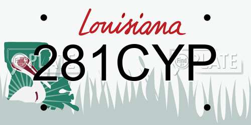 281CYP Louisiana License Plate