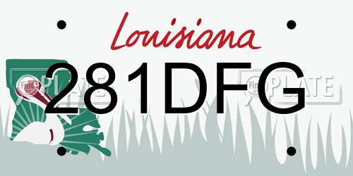 281DFG Louisiana License Plate