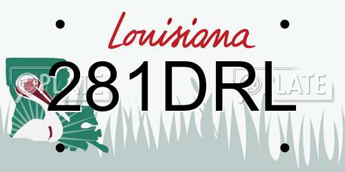 281DRL Louisiana License Plate