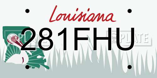 281FHU Louisiana License Plate