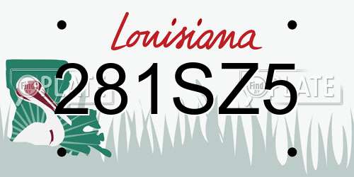 281SZ5 Louisiana License Plate