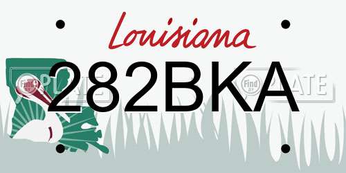 282BKA Louisiana License Plate