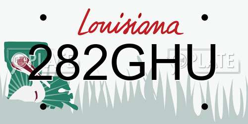 282GHU Louisiana License Plate