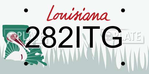 282ITG Louisiana License Plate