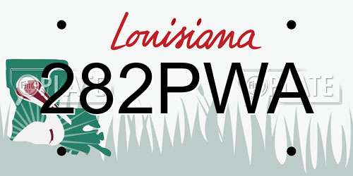 282PWA Louisiana License Plate