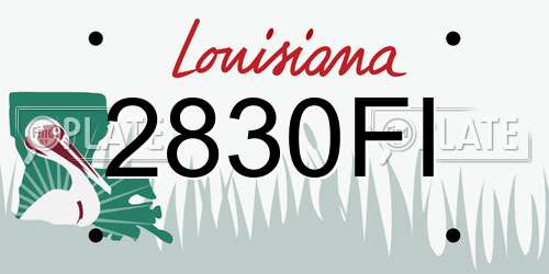 2830FI Louisiana License Plate