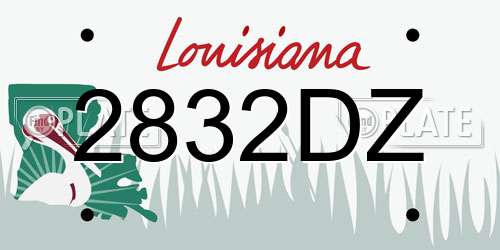 2832DZ Louisiana License Plate