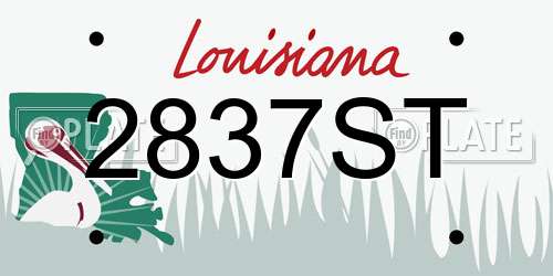 2837ST Louisiana License Plate