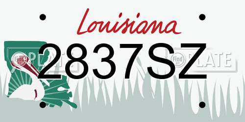 2837SZ Louisiana License Plate