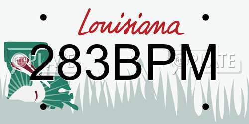 283BPM Louisiana License Plate