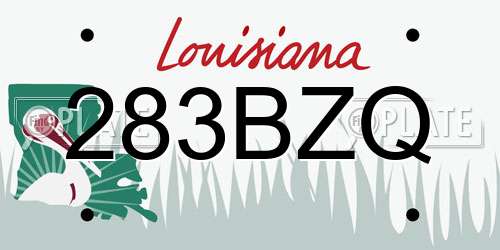 283BZQ Louisiana License Plate