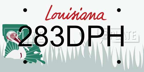 283DPH Louisiana License Plate