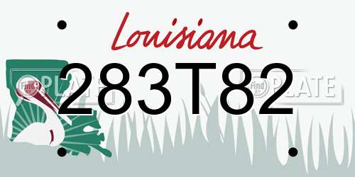 283T82 Louisiana License Plate