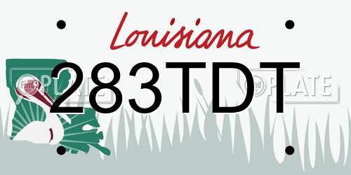 283TDT Louisiana License Plate