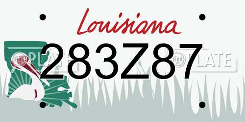 283Z87 Louisiana License Plate