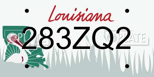 283ZQ2 Louisiana License Plate