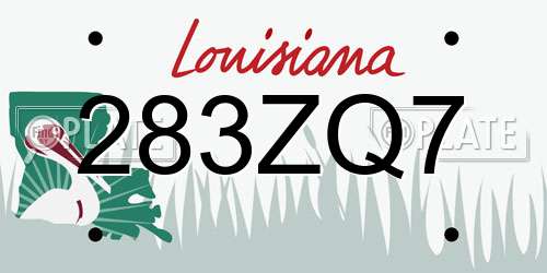 283ZQ7 Louisiana License Plate