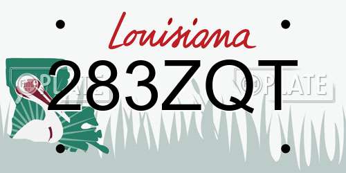 283ZQT Louisiana License Plate