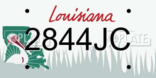 2844JC Louisiana License Plate