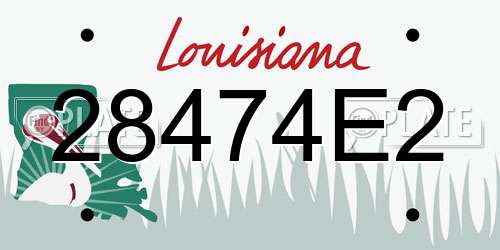 28474E2 Louisiana License Plate