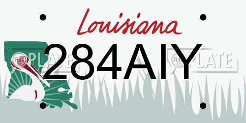 284AIY Louisiana License Plate