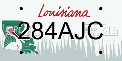 284AJC Louisiana License Plate