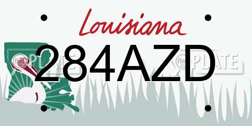 284AZD Louisiana License Plate