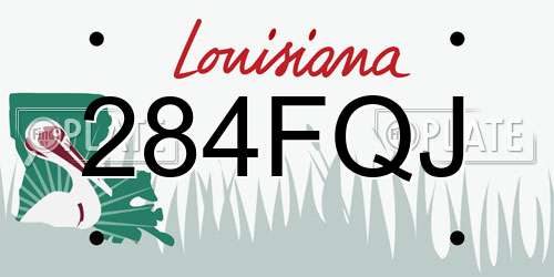 284FQJ Louisiana License Plate