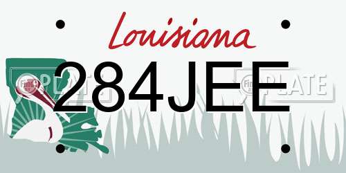 284JEE Louisiana License Plate