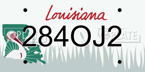 284OJ2 Louisiana License Plate