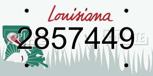 2857449 Louisiana License Plate
