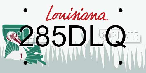 285DLQ Louisiana License Plate