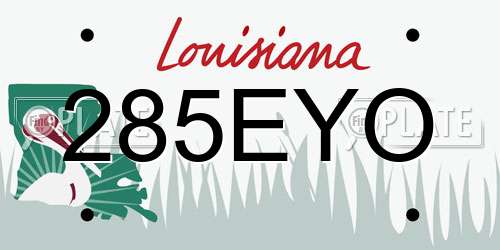 285EYO Louisiana License Plate
