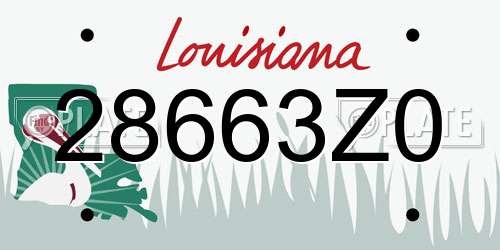 28663Z0 Louisiana License Plate