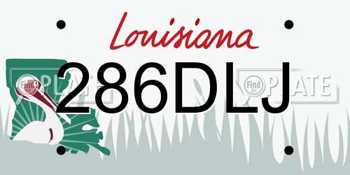 286DLJ Louisiana License Plate